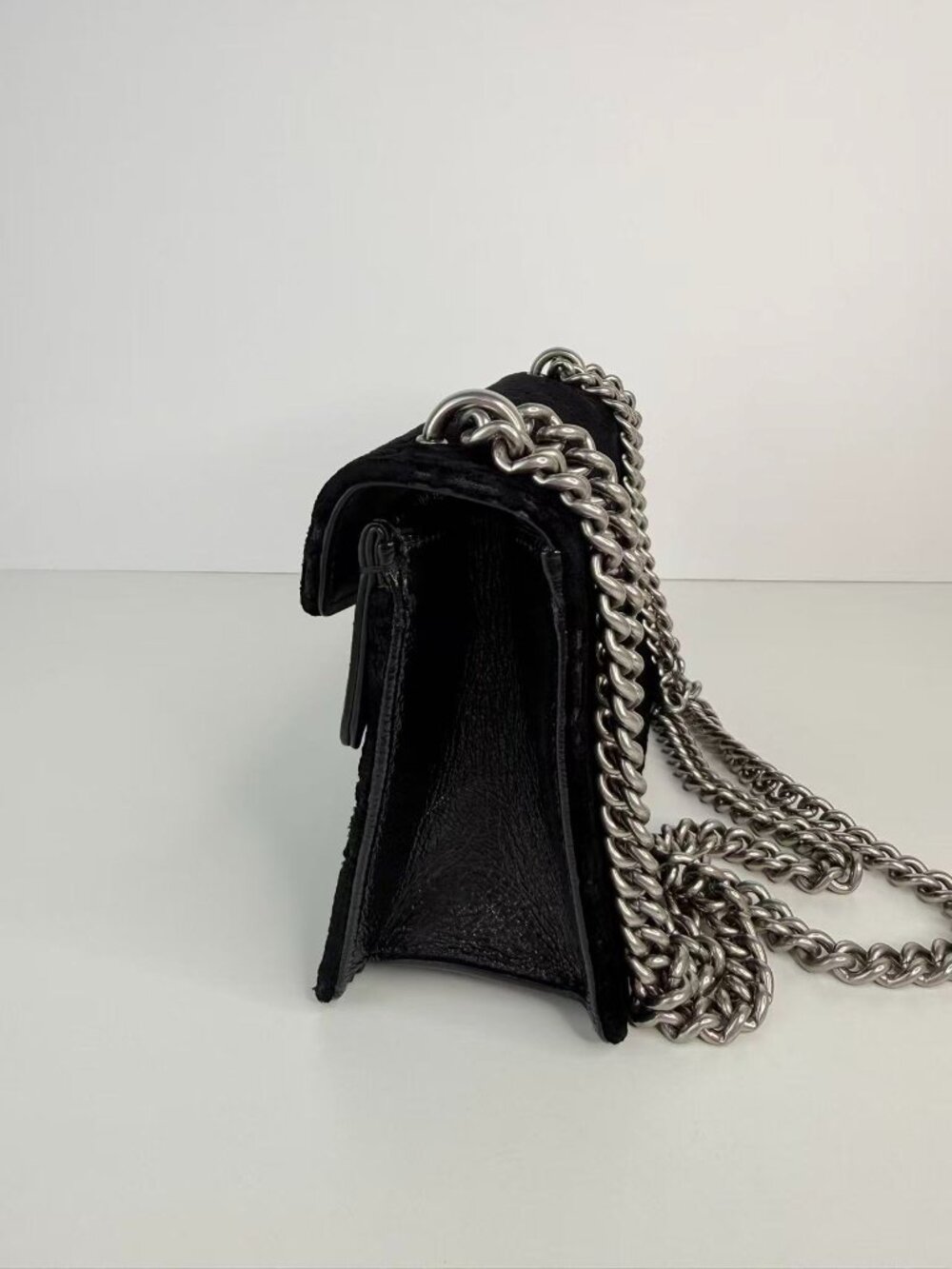 Gucci Dionysus Small GG Velvet Crystal Tiger Head Chain Black Shoulder Bag - Picture 6 of 12